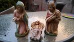 Antiek grote kerstgroep Maria Jozef kindje Jezus in kribbe., Diversen, Kerst, Ophalen of Verzenden