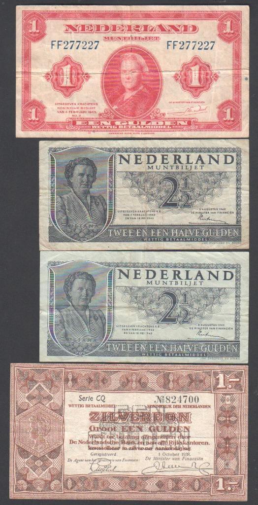 Nederland Lotje van 4 Biljetten leuk bieden graag, Postzegels en Munten, Bankbiljetten | Afrika, Setje, Overige landen, Verzenden