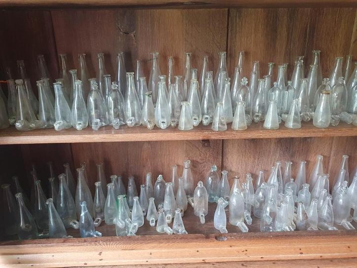 Mondgeblazen Vogelkooi Drinkflesjes, Antiek en Kunst, Antiek | Glas en Kristal, Ophalen