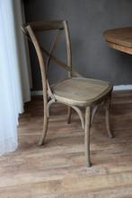 6x houten crossback stoel, landelijk brocante vintage, Vijf, Zes of meer stoelen, Ophalen of Verzenden, Bruin, Zo goed als nieuw