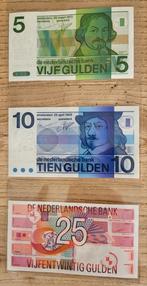 FDC uncirculated biljet 5, 10 en 25 gulden, Postzegels en Munten, Bankbiljetten | Nederland, Ophalen of Verzenden, 25 gulden, Setje