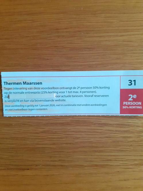 SAUNA THERMEN MAARSSEN 2E PERSOON 50% KORTING!, Tickets en Kaartjes, Kortingen en Cadeaubonnen, Twee personen, Spa of Sauna, Kortingsbon