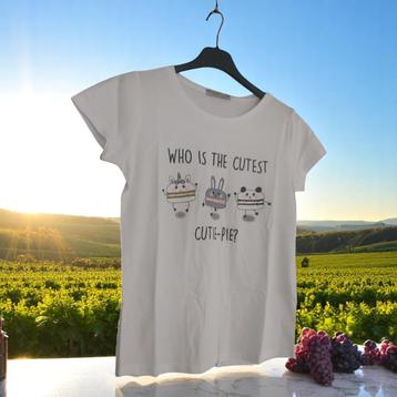 T-shirt cutest pie wit 140 beschikbaar voor biedingen