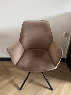 Eetkamerstoel Velvet taupe nova, Overige kleuren, Ophalen of Verzenden, Zo goed als nieuw, Stof