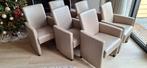 Mooie set van 6 verstelbare beige lederen eetkamerstoelen, Huis en Inrichting, Stoelen, Ophalen, Gebruikt, Bruin, Leer