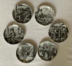 6x Theezakjeshouder Focke & Meltzer, Antiek en Kunst, Antiek | Wandborden en Tegels, Ophalen of Verzenden