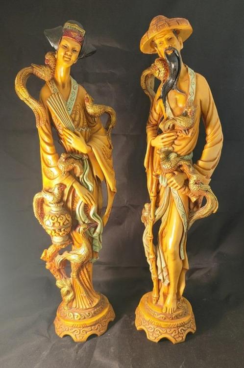 Chinese beelden man en vrouw, Verzamelen, Beelden en Beeldjes, Zo goed als nieuw, Mens, Verzenden