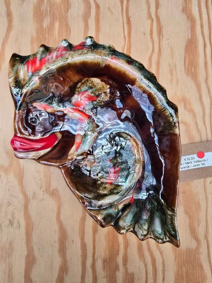 Vintage Vallauris schaal vis, Antiek en Kunst, Antiek | Keramiek en Aardewerk, Ophalen of Verzenden