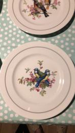 4 Porseleinen borden voor aan de muur, vogels, Antiek en Kunst, Ophalen of Verzenden