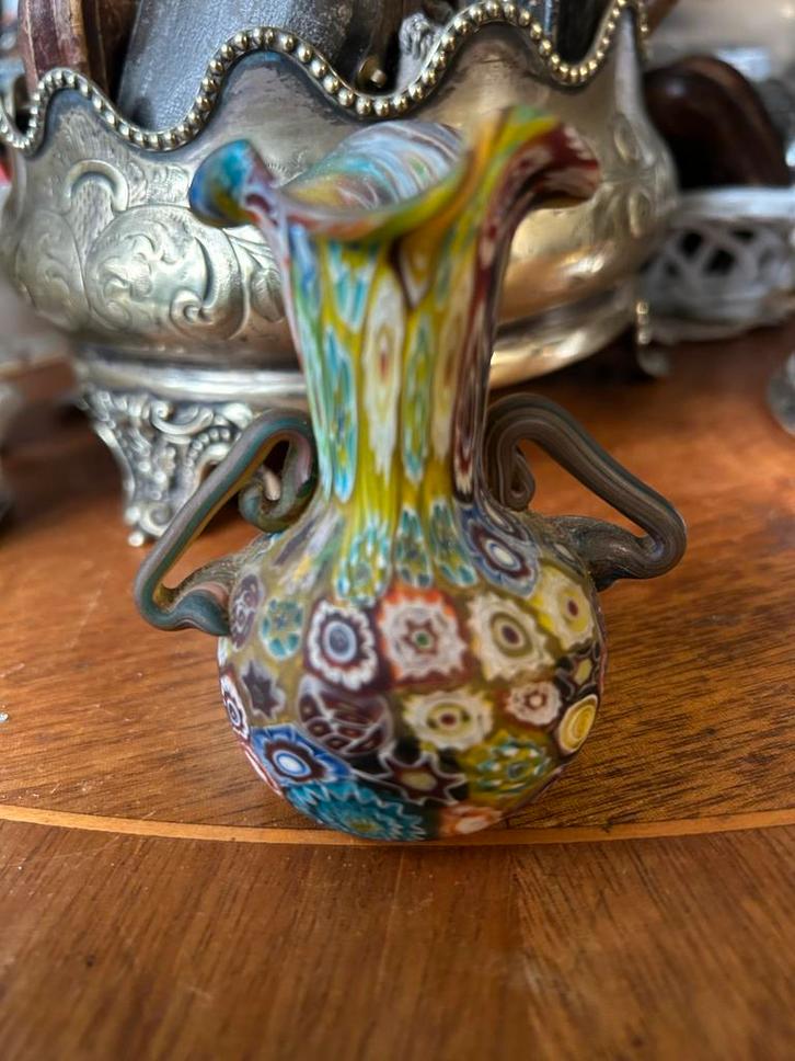 Fratelli Toso Millefiori Vaasje Murano italie Venetië, Antiek en Kunst, Antiek | Glas en Kristal, Ophalen of Verzenden