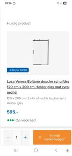 luca varese douche schuifdeur 120 cm x 210 cm zwart profiel, Ophalen, Nieuw, Rvs, Douche