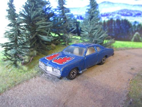1971 Plymouth Duster - Yatming Thailand blauw met. vlammen, Hobby en Vrije tijd, Modelauto's | Overige schalen, Gebruikt, Ophalen of Verzenden