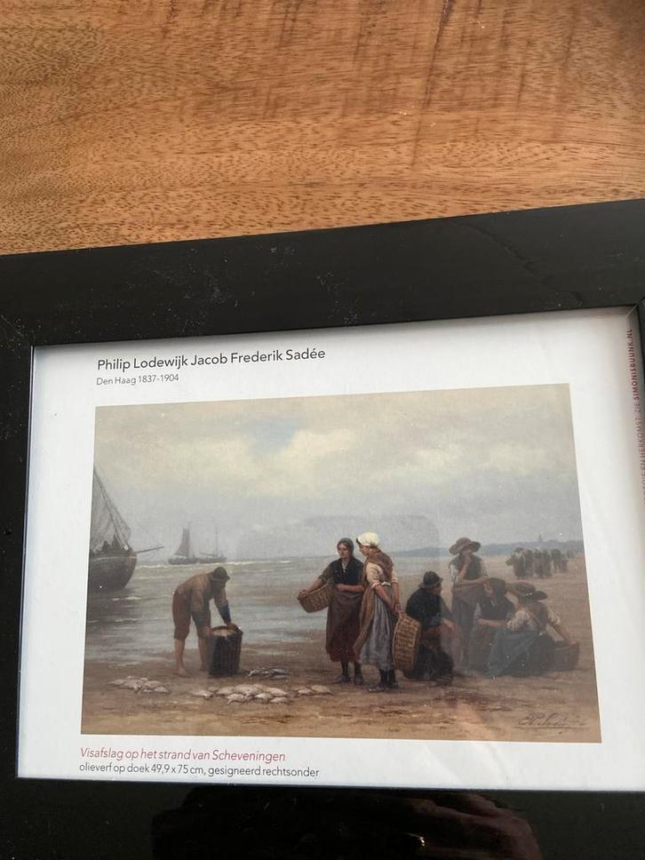 Visafslag op het strand van Scheveningen - Sadée, Antiek en Kunst, Kunst | Schilderijen | Klassiek, Ophalen of Verzenden