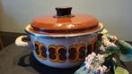 Retro kookpan pan oranje bruin vintage, Huis en Inrichting, Keuken | Potten en Pannen, Gebruikt, Ophalen of Verzenden, Kookpan of Snelkookpan