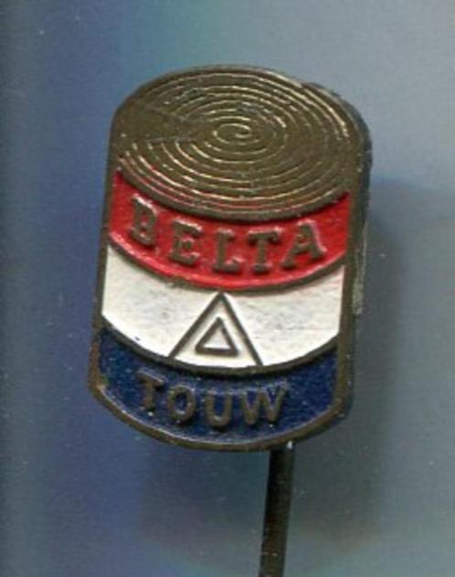 Delta - Touw olie drum met Ned. vlag koper speldje( T_198 ), Verzamelen, Speldjes, Pins en Buttons, Zo goed als nieuw, Speldje of Pin