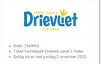 Drievliet kaart geldig tm 2 nov €20, Tickets en Kaartjes, Eén persoon, Ticket of Toegangskaart