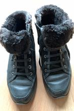 Veterschoen booty enkellaarsjes bont, Zwart, Lage of Enkellaarzen, Ophalen of Verzenden, Zo goed als nieuw