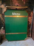 Oud groen menukaarthouder bord restaurant, Antiek en Kunst, Curiosa en Brocante, Ophalen of Verzenden
