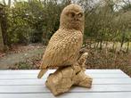 (Tuin)Beeld uil, goud, tuin, gazon, bos, 80cm, Tuin en Terras, Tuinbeelden, Ophalen, Nieuw, Kunststof, Dierenbeeld