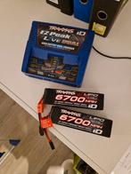 Traxxas dual live ID 4s oplader met 2x 6700mah accu 8s set, Zo goed als nieuw, Onderdeel, Overige schalen, Ophalen
