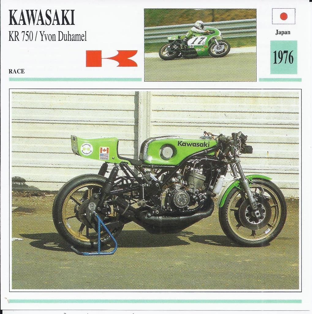 Ma771 motorkaart kawasaki kr750, Ophalen of Verzenden, Zo goed als nieuw, Motoren