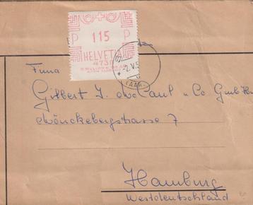 Zwitserland 1938 M161 Machinestempel > Duitsland wikkel beschikbaar voor biedingen