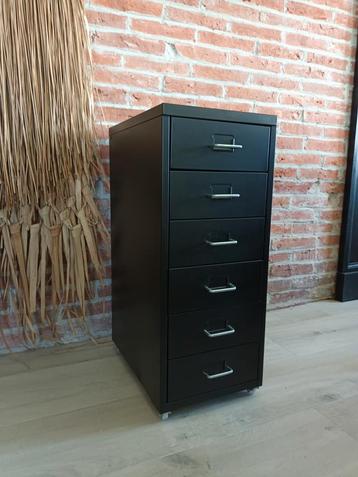 Ikea Helmer Ladekastje - Zwart Metaal bureau kastje 6 lades beschikbaar voor biedingen