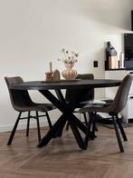 Ronde zwarte tafel, mango hout 140cm doorsnee, Huis en Inrichting, Tafels | Eettafels, Ophalen, 100 tot 150 cm, Rond, Zo goed als nieuw