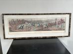 Breaking Cover Panorama prent groot jachttafreel antiek, Antiek en Kunst, Curiosa en Brocante, Ophalen of Verzenden