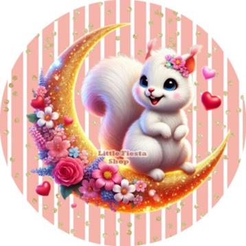 L983 icing frosting eekhoorn maan 20cm eetbare taart print  beschikbaar voor biedingen