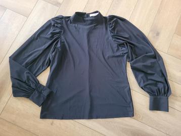 Mooie zwarte travelstof blouse van Studio Anneloes, maat L beschikbaar voor biedingen