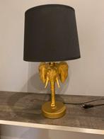 Gouden Olifant Tafellamp met Zwarte Kap, Ophalen of Verzenden, Zo goed als nieuw, Metaal, Minder dan 100 cm