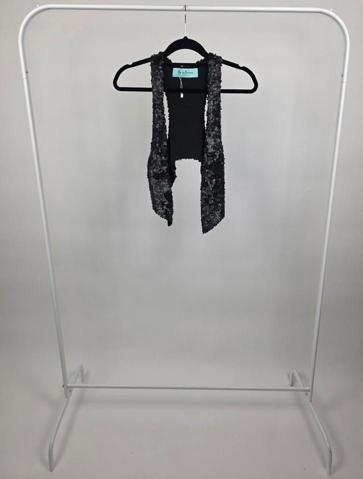 Guess by Marciano Pailletten Gilet Zwart IT42 S 36, Kleding | Dames, Tops, Gedragen, Maat 36 (S), Zwart, Zonder mouw, Verzenden