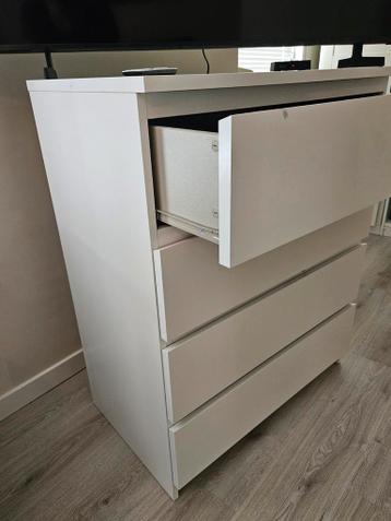 Ikea malm ladenkast wit H100xB80xD48 cm 4 lades - afbeelding 3