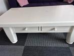 Wit geverfde Eikenhouten Salontafel, Huis en Inrichting, Tafels | Salontafels, Ophalen, Gebruikt, 100 tot 150 cm, 50 tot 100 cm