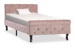 Bedframe fluweel roze 90x200 cm, nieuw in doos, 85 tot 100 cm, Nieuw, Ophalen of Verzenden, Matras