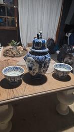 Delfts Blauw Vaas en Kommen Set, Antiek en Kunst, Antiek | Keramiek en Aardewerk, Ophalen of Verzenden