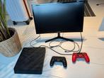 Ps4 Slim + Beeldscherm, Spelcomputers en Games, Spelcomputers | Sony PlayStation 4, Ophalen, Met 2 controllers, Slim, 500 GB