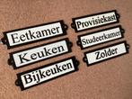 Retro emaille deurbordjes EETKAMER en STUDEERKAMER, Antiek en Kunst, Antiek | Emaille, Ophalen of Verzenden
