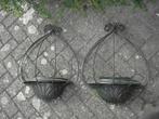 2x hangende BLOEMBAK in metalen frame, Ophalen, Gebruikt, Minder dan 60 cm, Metaal