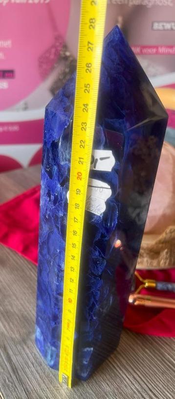 Obelisk - Blauwe gesmolten kristalquartz HOOGTE 28 CM NU €80 beschikbaar voor biedingen