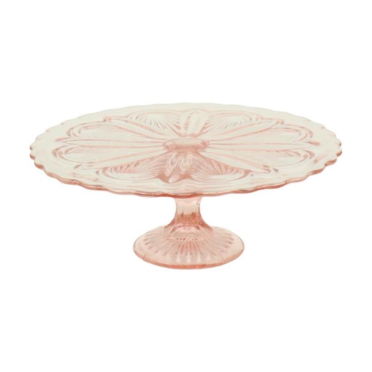 Art Deco Roze Taartschaal Taartschotel Depression Glass 27cm, Antiek en Kunst, Antiek | Schalen, Ophalen of Verzenden