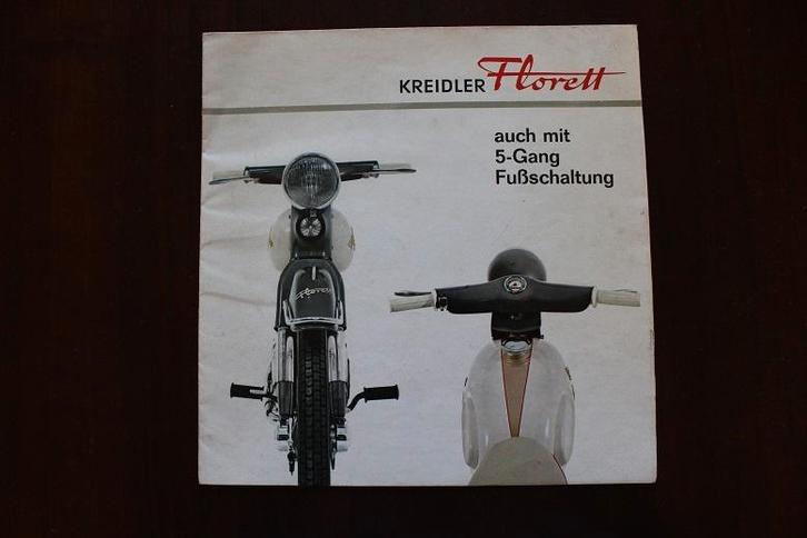 Kreidler Florett 5 gang 1964 ? bromfiets verkoop folder, Fietsen en Brommers, Handleidingen en Instructieboekjes, Gebruikt, Ophalen of Verzenden