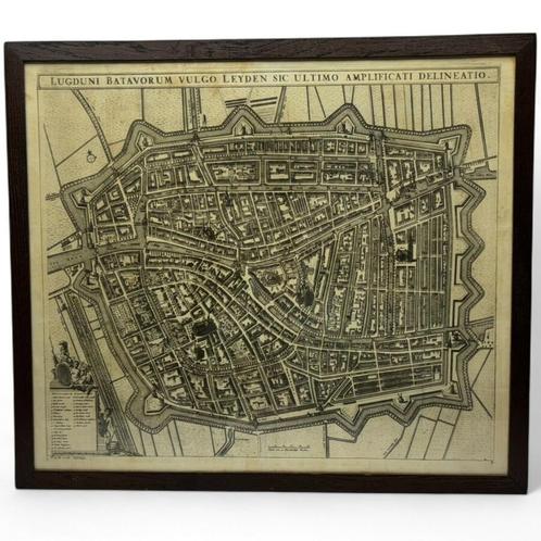 17e eeuwse kaart van de Stad Leiden, Boeken, Atlassen en Landkaarten, Zo goed als nieuw, Overige typen, Nederland, Voor 1800, Ophalen of Verzenden
