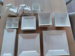 Vierkant wit servies, Huis en Inrichting, Keuken | Servies, Ophalen, Zo goed als nieuw, Overige stijlen, Bord(en)