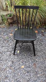 2 zwarte houten eetkamerstoelen, Huis en Inrichting, Stoelen, Ophalen, Gebruikt, Zwart