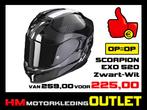 Motorhelm Scorpion EXO 520 Laten - Zwart-Wit - EXO-520, Info@huybersmotoren.nl, HM - Sale, NL, Integraalhelm