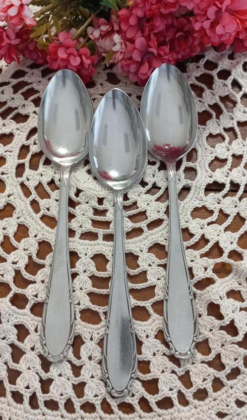 Set van 3 brocante dinerlepels, Gero Zilmeta, nr. 517, Huis en Inrichting, Keuken | Bestek, Gebruikt, Rvs of Chroom, Ophalen of Verzenden