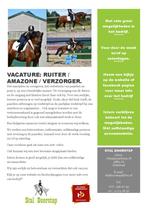Ruiter | Amazone | Stalmedewerker Gezocht, Vacatures, Vacatures | Overige Vacatures, Variabele uren, Overige niveaus, Geschikt als bijbaan