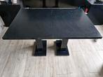 Zwarte Eettafel - verlengbaar, Huis en Inrichting, Tafels | Eettafels, Ophalen, Gebruikt, Rechthoekig